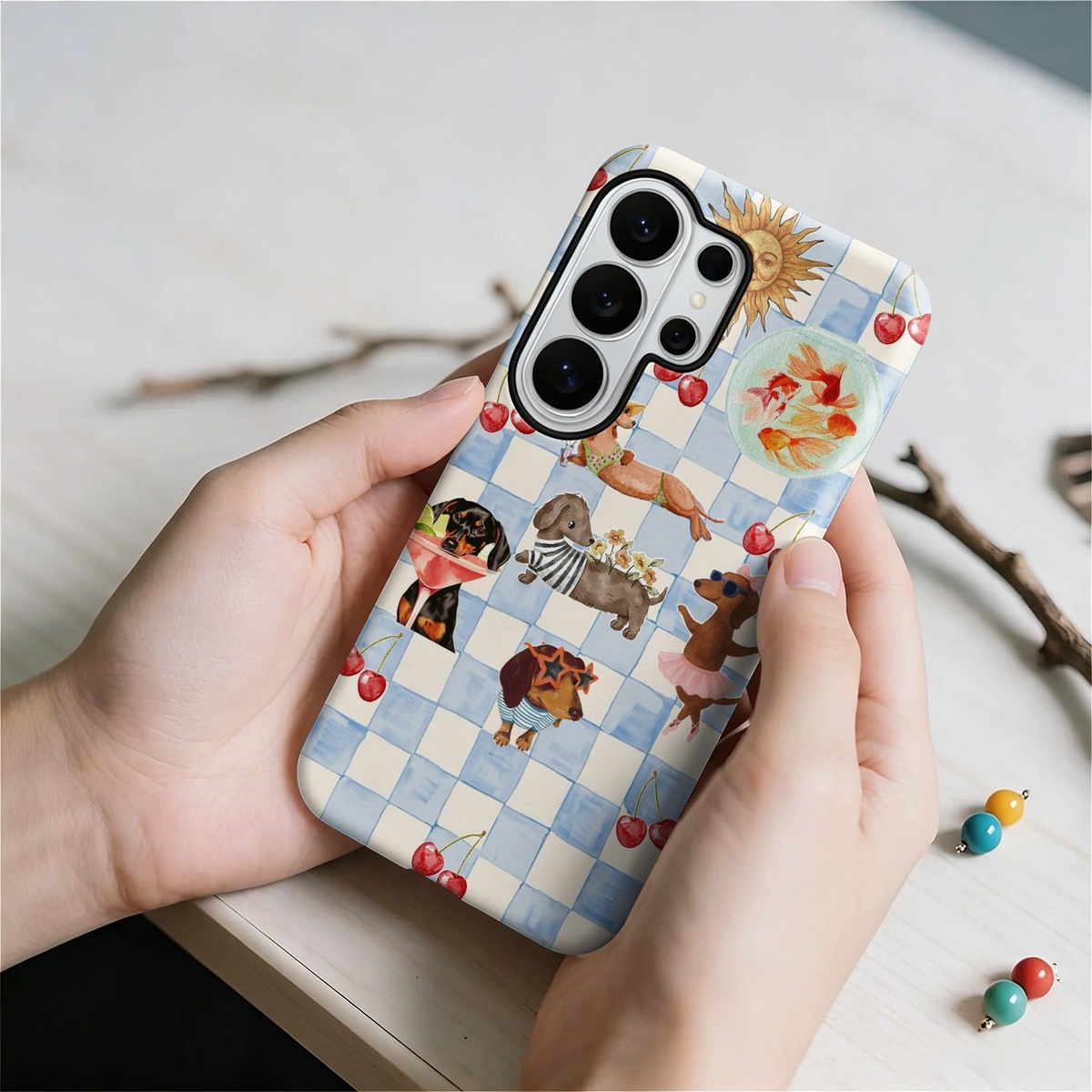 귀여운 강아지 여름 수채화 일러스트 2-in-1 이중  - Samsung Galaxy S24 리뷰 및 가격
